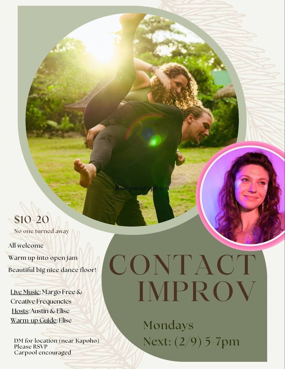 Contact Improv Mondays (Near Kapoho)