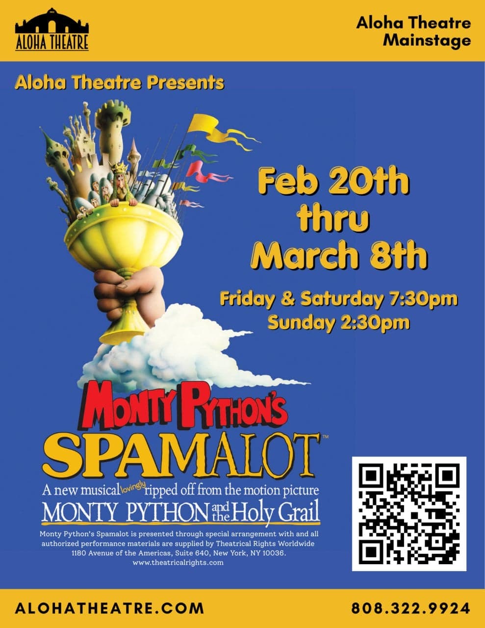 Monty Python's Spamalot at Aloha Theatre (Fridays 7:30pm)