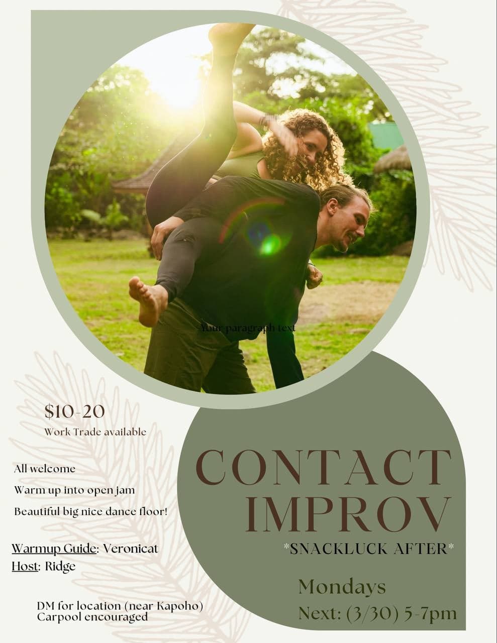 Contact Improv (Mondays)