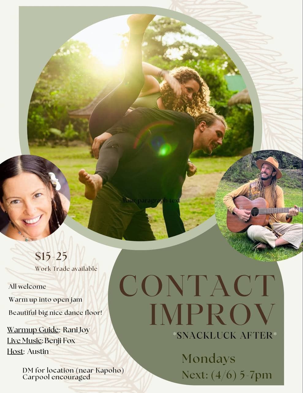 Contact Improv – Mondays (Snackluck After)