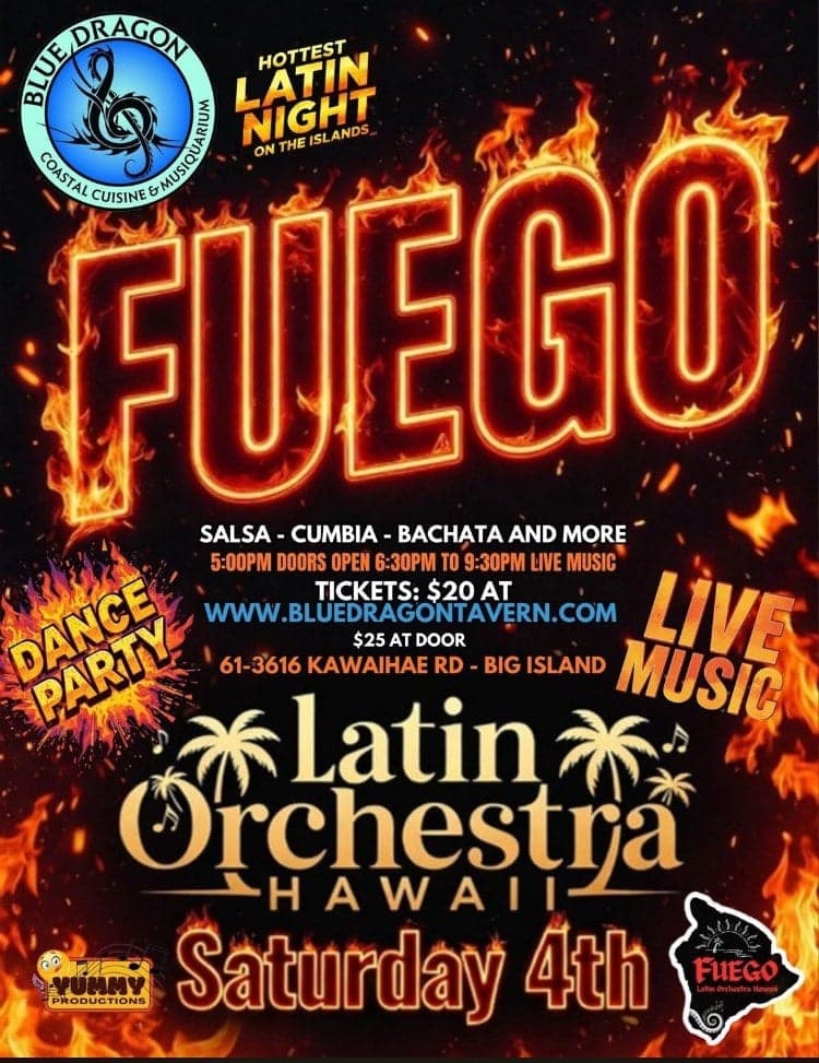 FUEGO Latin Night: Latin Orchestra Hawaii at Blue Dragon