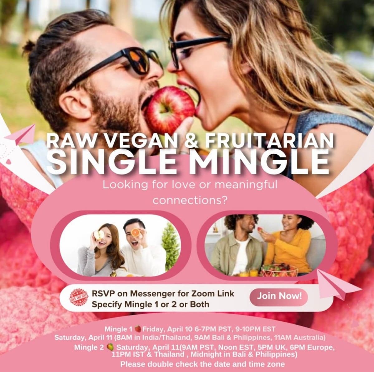 Raw Vegan & Fruitarian Single Mingle 1 (Online)