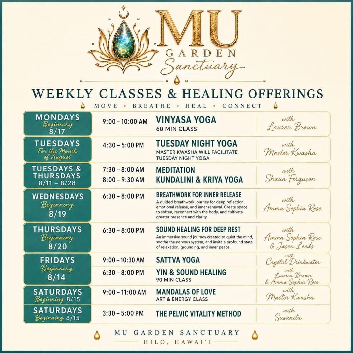 Vinyasa Yoga (Mondays)