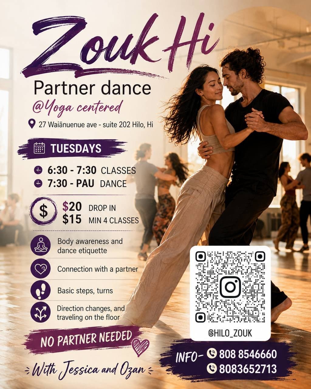 Zouk Hi Partner Dance Class (Brazilian Zouk)