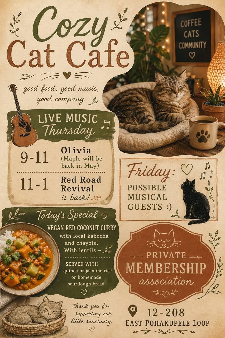Live Music Thursday: Olivia at Cozy Cat Cafe