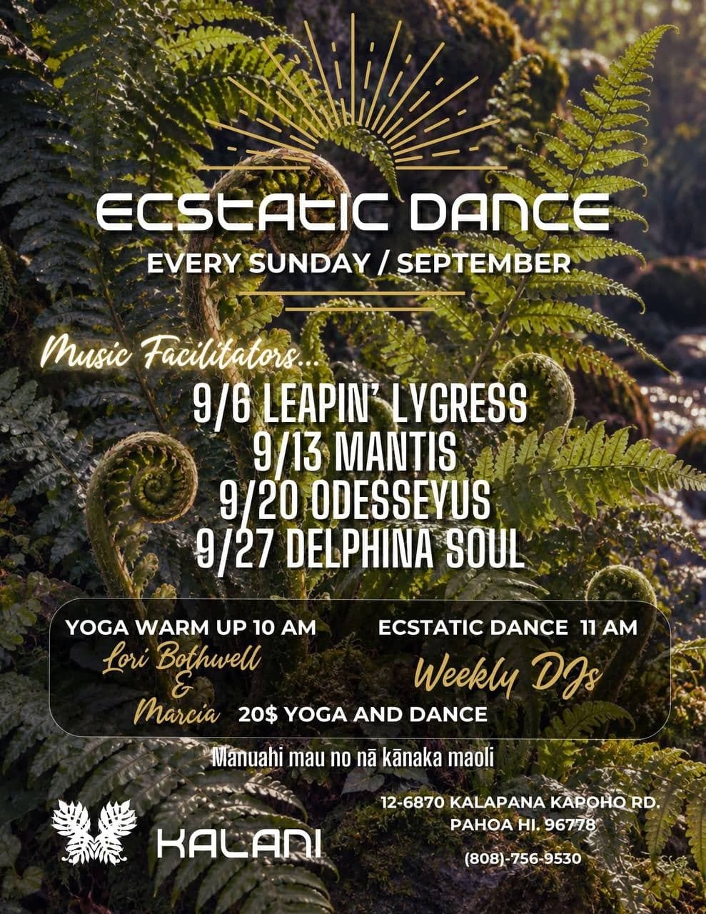 Ecstatic Dance w/ Leapin’ Lygress (Kalani)