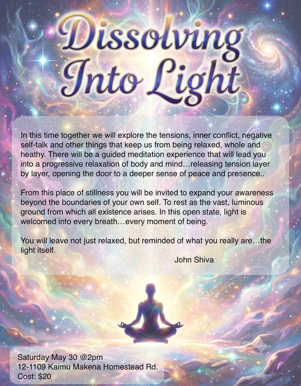 Dissolving Into Light – Guided Meditation Class