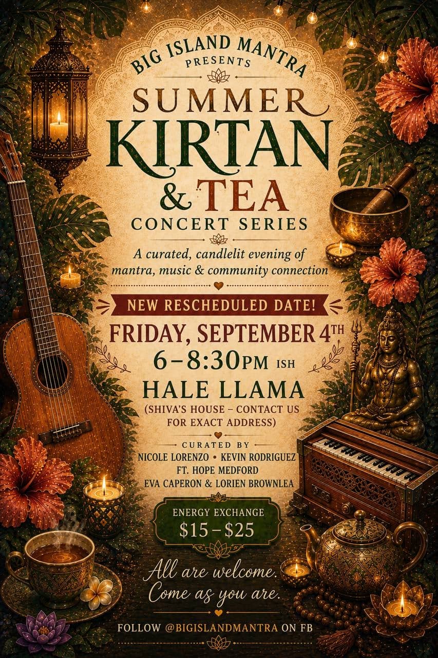 Summer Kirtan & Tea: Evening Kirtan with Nicole & Kev