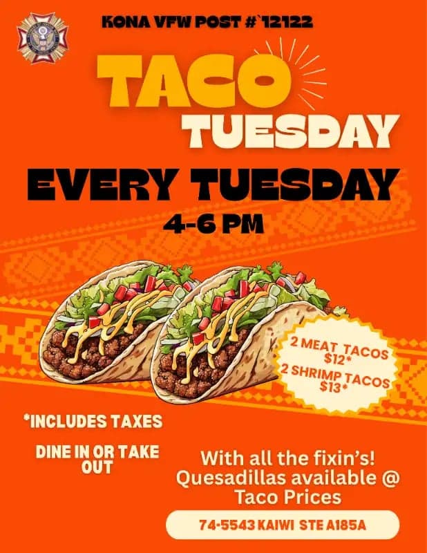 Kona VFW Post #12122 Taco Tuesday