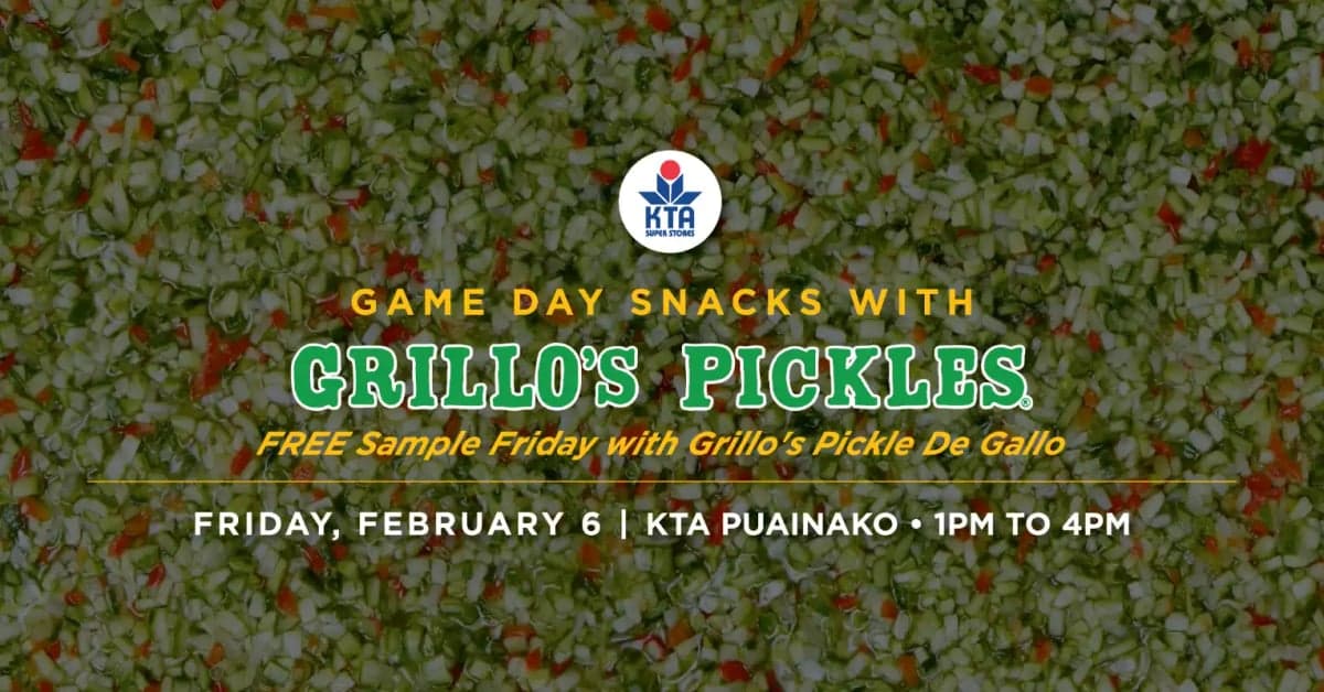 FREE SAMPLES with Grillo's Pickles at KTA Puainako